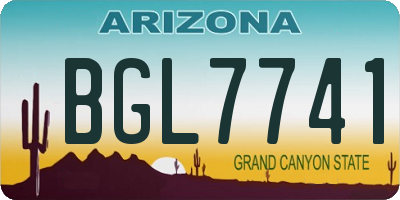 AZ license plate BGL7741