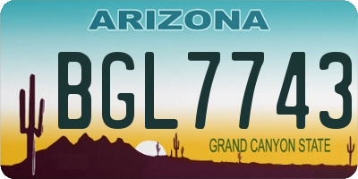 AZ license plate BGL7743
