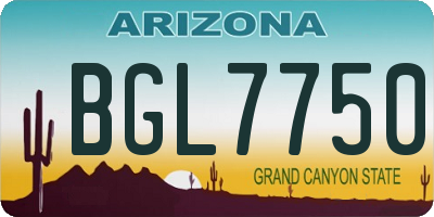 AZ license plate BGL7750