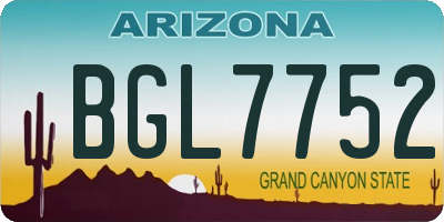 AZ license plate BGL7752