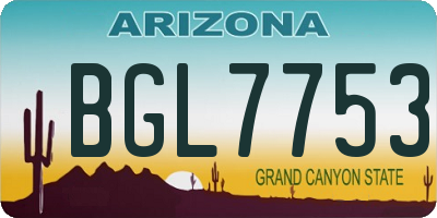 AZ license plate BGL7753