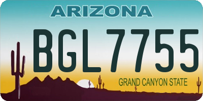 AZ license plate BGL7755