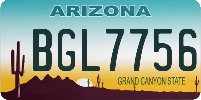 AZ license plate BGL7756