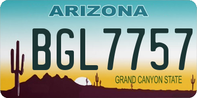 AZ license plate BGL7757