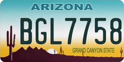 AZ license plate BGL7758