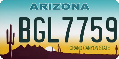 AZ license plate BGL7759