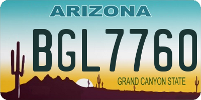 AZ license plate BGL7760