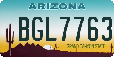 AZ license plate BGL7763