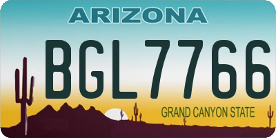 AZ license plate BGL7766