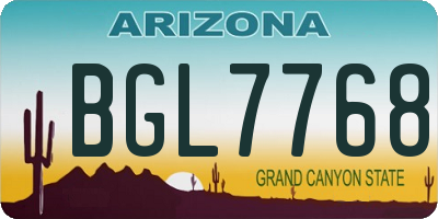 AZ license plate BGL7768