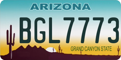 AZ license plate BGL7773