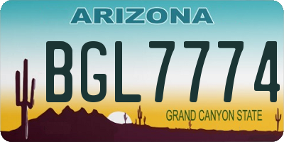 AZ license plate BGL7774