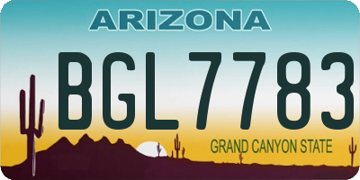 AZ license plate BGL7783
