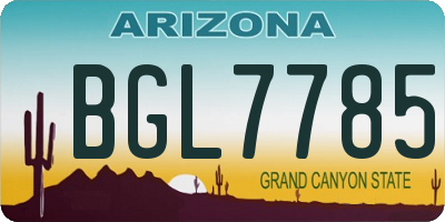 AZ license plate BGL7785