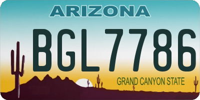 AZ license plate BGL7786