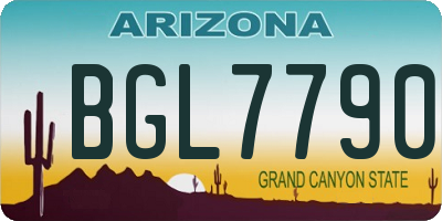 AZ license plate BGL7790