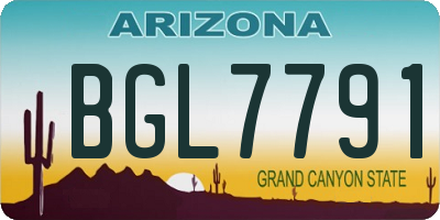 AZ license plate BGL7791