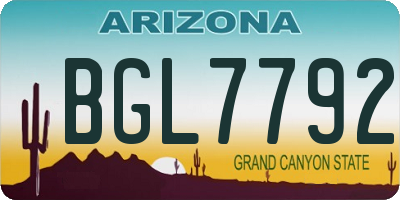 AZ license plate BGL7792