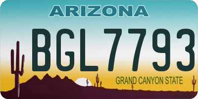 AZ license plate BGL7793