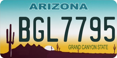 AZ license plate BGL7795
