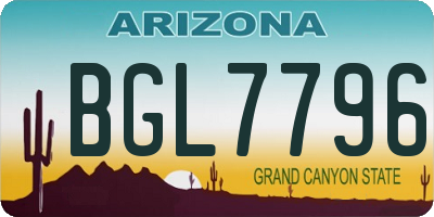 AZ license plate BGL7796