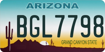 AZ license plate BGL7798