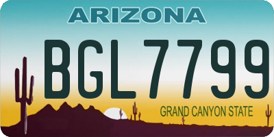 AZ license plate BGL7799