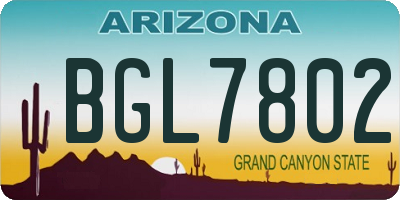 AZ license plate BGL7802