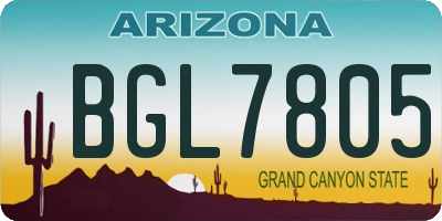 AZ license plate BGL7805