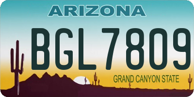 AZ license plate BGL7809