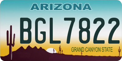 AZ license plate BGL7822