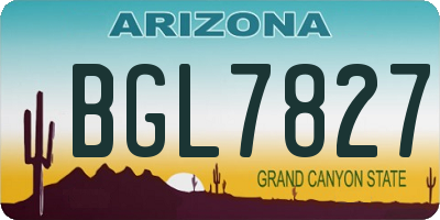 AZ license plate BGL7827