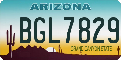AZ license plate BGL7829