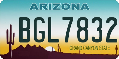 AZ license plate BGL7832