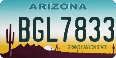 AZ license plate BGL7833