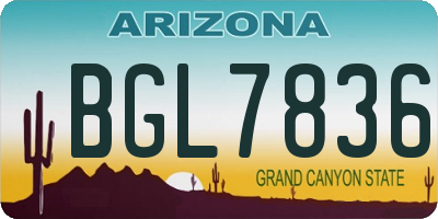 AZ license plate BGL7836
