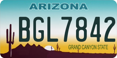 AZ license plate BGL7842