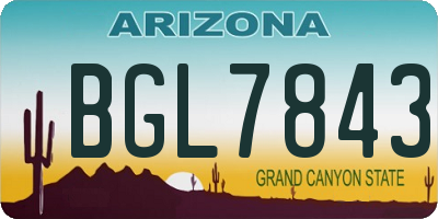 AZ license plate BGL7843