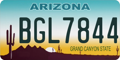 AZ license plate BGL7844