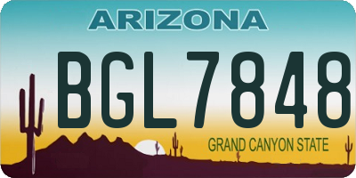 AZ license plate BGL7848