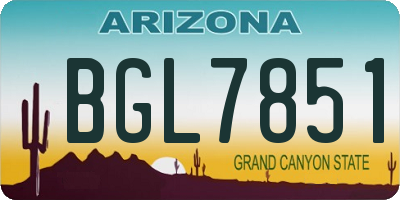 AZ license plate BGL7851