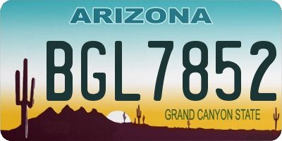 AZ license plate BGL7852