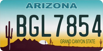 AZ license plate BGL7854