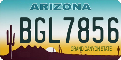 AZ license plate BGL7856