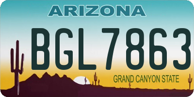 AZ license plate BGL7863