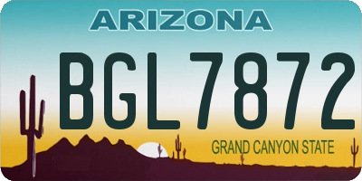 AZ license plate BGL7872