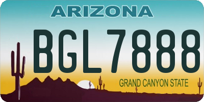 AZ license plate BGL7888