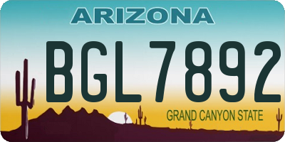 AZ license plate BGL7892