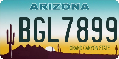 AZ license plate BGL7899