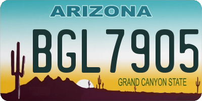 AZ license plate BGL7905